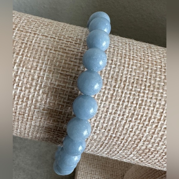 Denim blue beaded necklace with matching stretch bracelet by Jay King - Picture 9 of 13